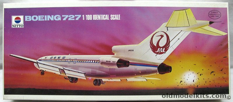 Nitto 1/100 Boeing 727-200 - JAL, 150-1800 plastic model kit